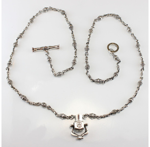 Golden And Royal Silver Combinational Chain With Garnet