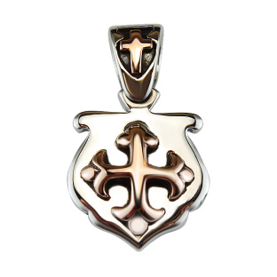 Golden Patonce Cross on a Royal Silver Pendant
