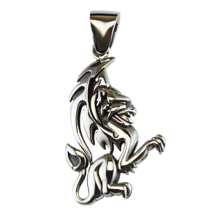 Full body Lion Royal Silver Pendant