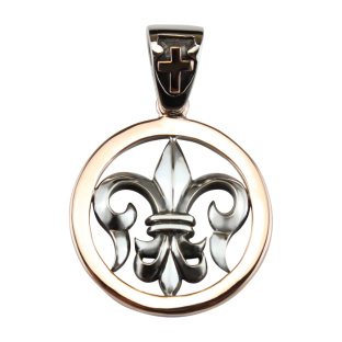 Golden Fleur De Lis Royal Silver Pendant