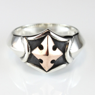 Golden Royal Silver Arrow Cross (Cross Barbee) Ring