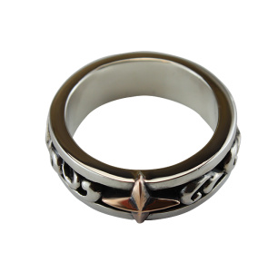 Greek Cross Golden Royal Silver Ring