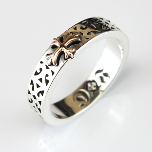 Golden Royal Silver Patonce Cross Ring
