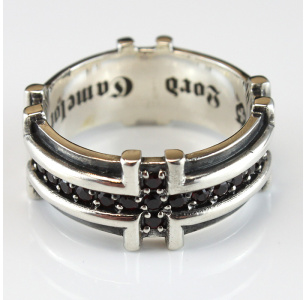 Royal Silver Red Garnet Cross Ring