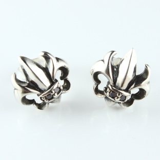 French lily Sterling Silver Studs with Garnets