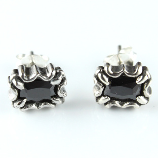 Sterling Silver Black Cubic Zirconia Studs