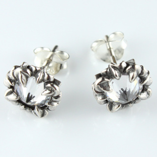 Sterling Silver White Cubic Zirconia Studs