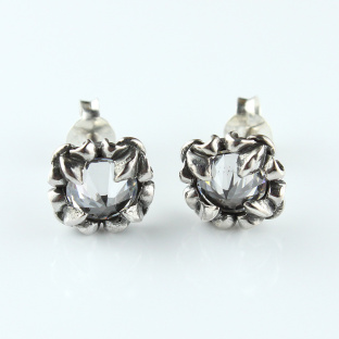 Sterling Silver White Cubic Zirconia Studs