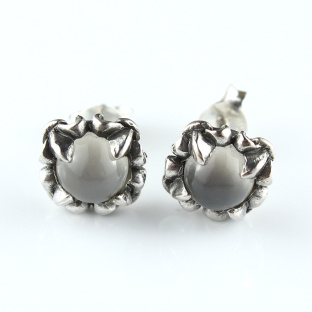 Sterling Silver White Moonstone Studs
