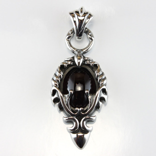 Sterling Silver Pendant with Black Star Sapphire