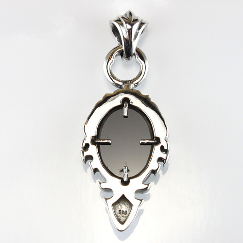 Sterling Silver Pendant with Red Garnet