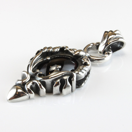 Sterling Silver Pendant with Red Garnet