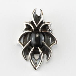 Sterling Silver Pendant with Black Star Sapphire