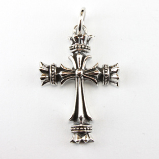 Sterling Silver Cross with Crowns