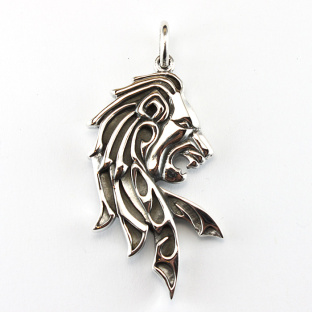 Lion Sterling Silver Pendant