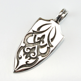 Maori Sterling Silver Tattoo Shield Dog Tag