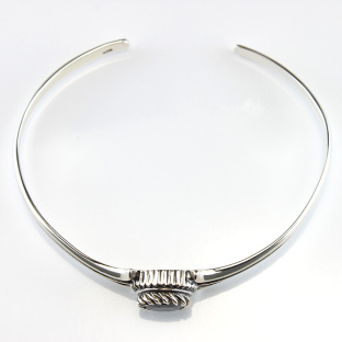 Sterling Silver Bracelet with Black Cubic Zirconia