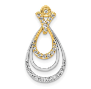 14k Two-tone 1/4ct. Diamond Triple Teardrop Pendant