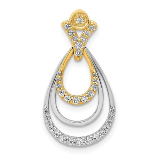 14k Two-tone 1/4ct. Diamond Triple Teardrop Pendant